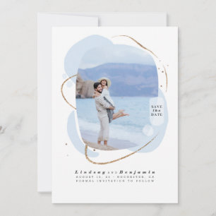 Abstrakt Geometrisches modernes Save the Date Foto