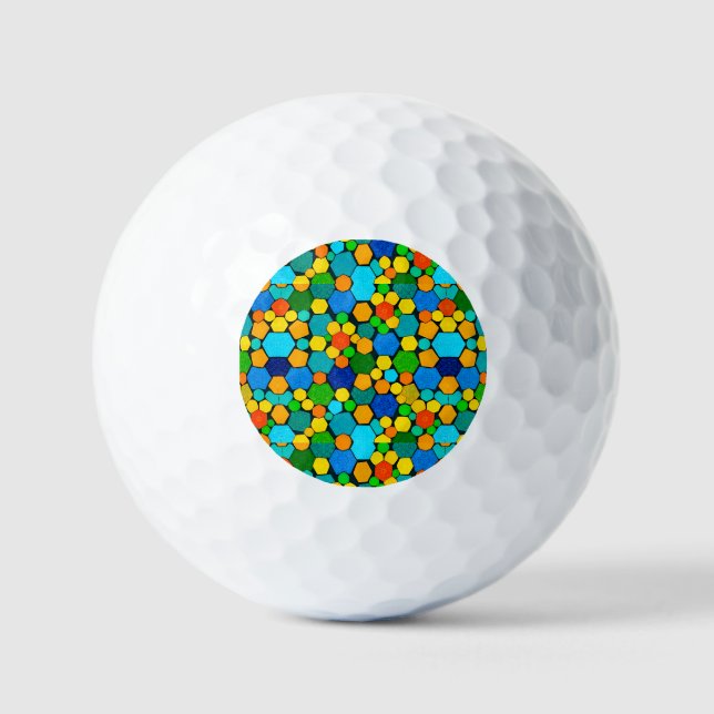 Abstrakt geometrisches Mosaikmuster Golfball (Vorderseite)