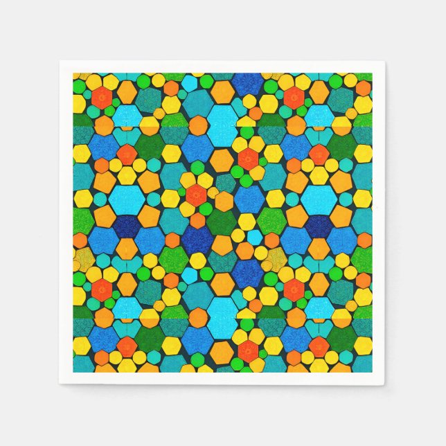 Abstrakt geometrisches Mosaikmuster Serviette (Vorderseite)