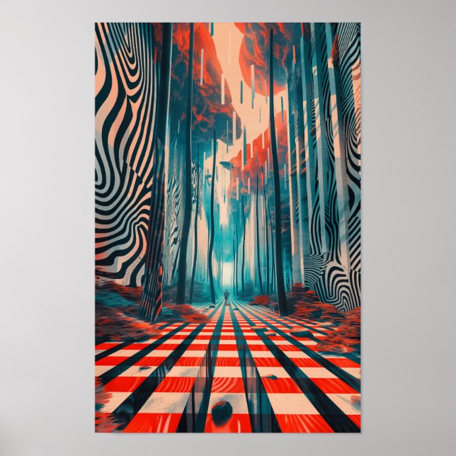 Abstrakt geometrisches Muster-Logo-Poster Poster (Vorne)