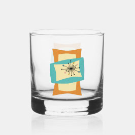 Abstrakt gepresste Rechtecke Mitte des Jahrhundert Whiskyglas