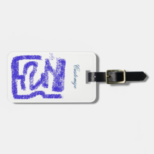 abstrakt gesprühte blaue Thunder_Cove Gepäckanhänger