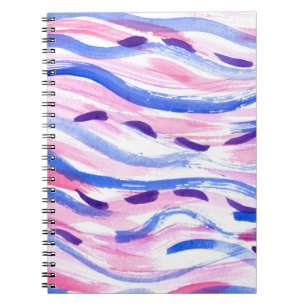 Abstrakt gestreifter Aquarellhintergrund. Pinselst Notizblock