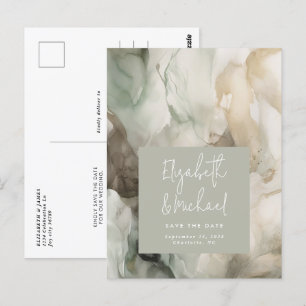 Abstrakt gestrichen Moderne Schrift Save the Date  Postkarte
