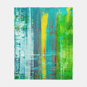 Abstrakt gestrichene Leinwand. Öl färbt sich auf e Fleecedecke