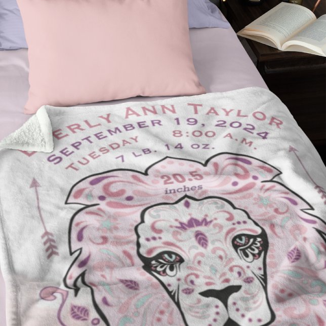 Abstrakt gestrichene Leon Baby Girl Birth Stats Re Fleecedecke (Von Creator hochgeladen)