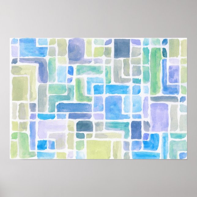 Abstrakt gestrichener Aquarellhintergrund. Poster (Vorne)