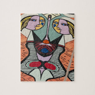 Abstrakt Girl on Tablet Danke
