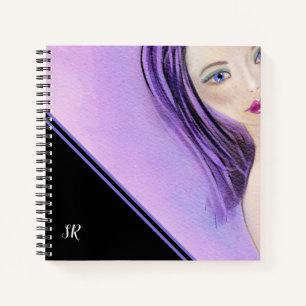 Abstrakt Girl Personalisiert Notizbuch