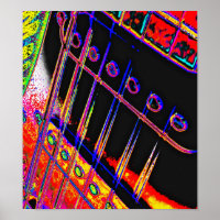 Abstrakt Gitarre Moderner Pop Art Poster Rock'n'Ro