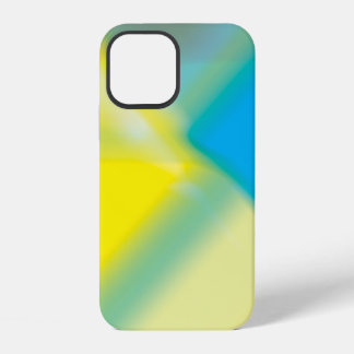Abstrakt Glow Glow iPhone Gelb und Türkis blau 12 Hülle