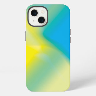 Abstrakt Glow Glow iPhone Gelb und Türkis blau 13 Hülle