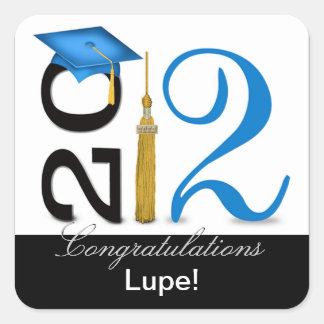Abstrakt Glückwunsch Graduate - 2012 Tassel Quadratischer Aufkleber