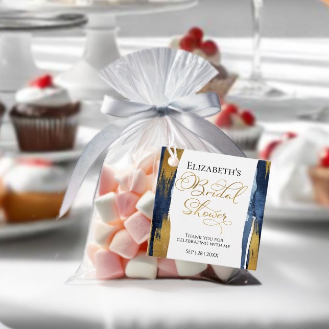 Abstrakt Gold Navy Blue Brautparty Vielen Dank Geschenkanhänger (Von Creator hochgeladen)