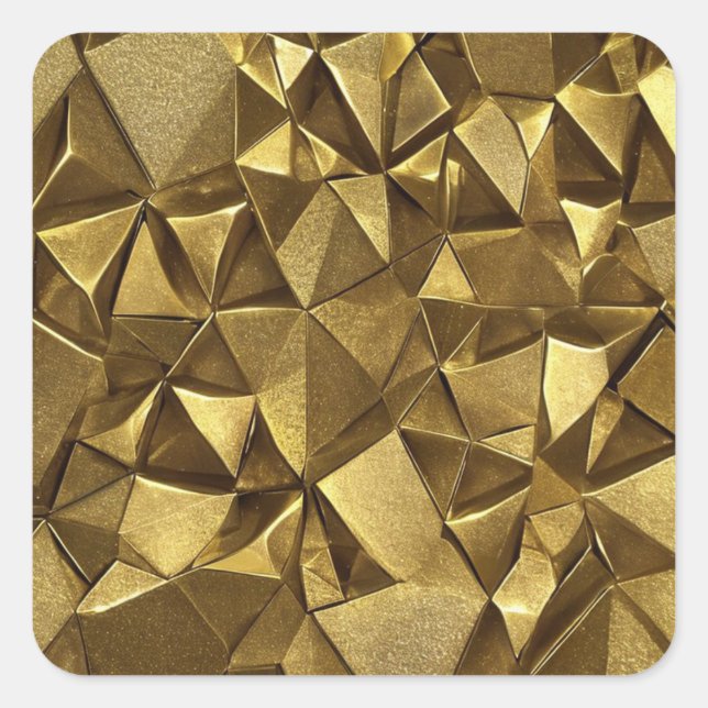 Abstrakt-Gold-Square-Aufkleber Quadratischer Aufkleber (Vorderseite)