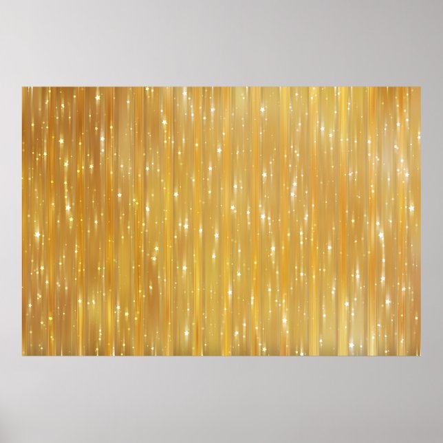 Abstrakt goldgelb mit Glitzer Poster (Vorne)