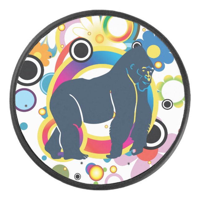 Abstrakt Gorilla Hockey Puck (Vorderseite)