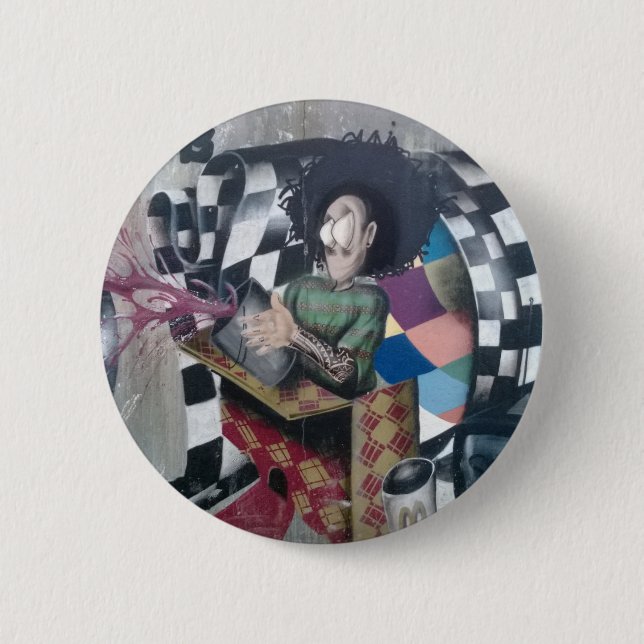 Abstrakt Graffiti Artwork Button (Vorderseite)