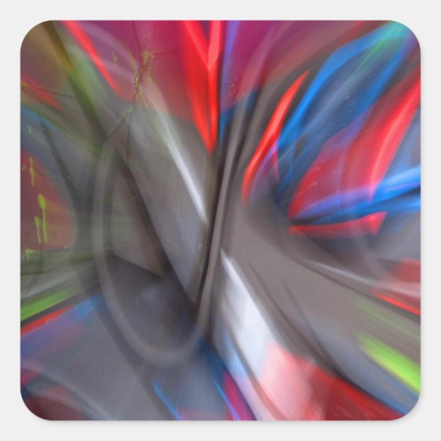 Abstrakt Graffiti Quadratischer Aufkleber (Vorderseite)