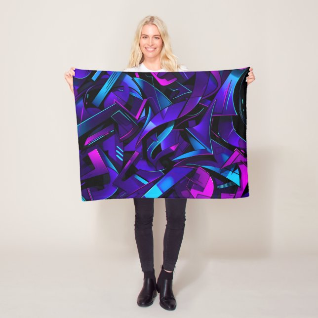 Abstrakt Graffiti Street Swirl Fleecedecke (Beispiel)