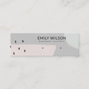 ABSTRAKT GRAU DUSKY PINK STUD EARRING DISPLAY MINI VISITENKARTE