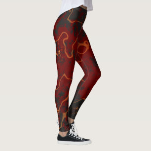Abstrakt, grau und orange leggings