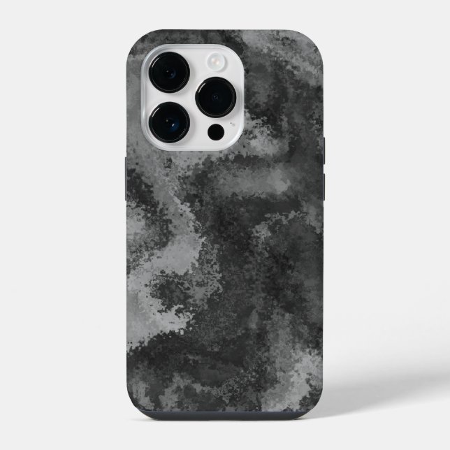 Abstrakt-graue Diffusion iPhone 14 Pro Hülle (Rückseite)