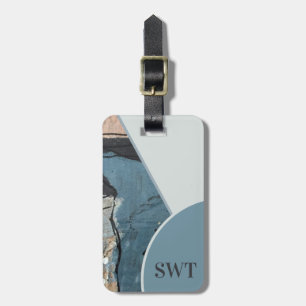 Abstrakt-graue Monogramm-QR-Code für gemischte Med Gepäckanhänger