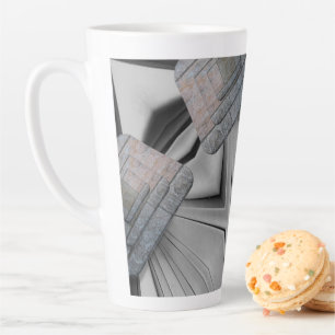 Abstrakt Gray Latte Tasse