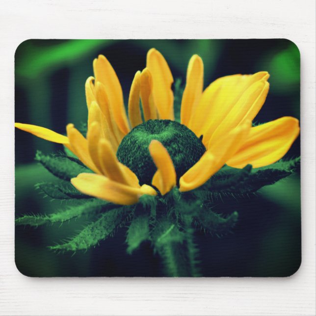 Abstrakt Green Black Mit Augen Susan Blume Art Mousepad (Vorne)