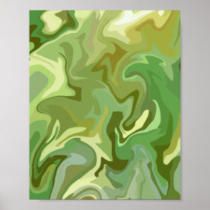 Abstrakt Green Fluid Art Design Poster