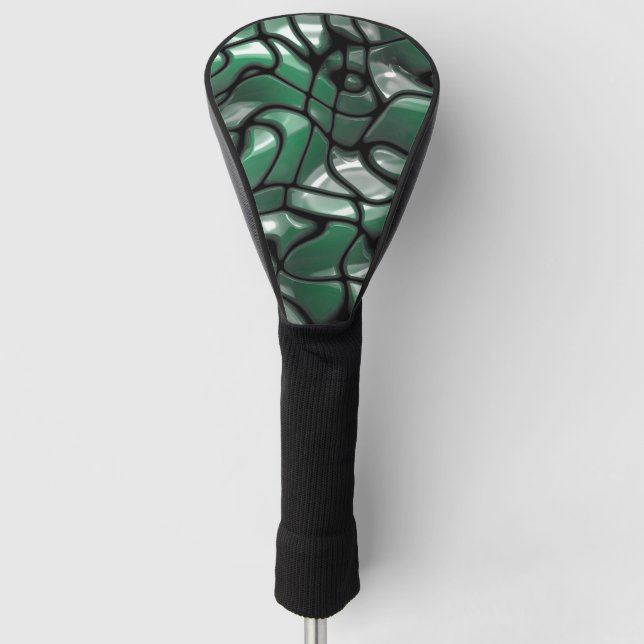 Abstrakt Green Jems Golf Headcover (Vorderseite)