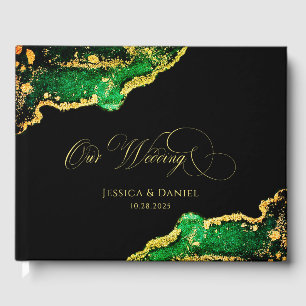 Abstrakt Green Our Wedding Guest Book Gästebuch