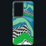 Abstrakt grün, blau und schwarz samsung galaxy hülle<br><div class="desc">Blau,  grün und schwarz moderne Flüssigkeits-Handy Gehäuse.</div>