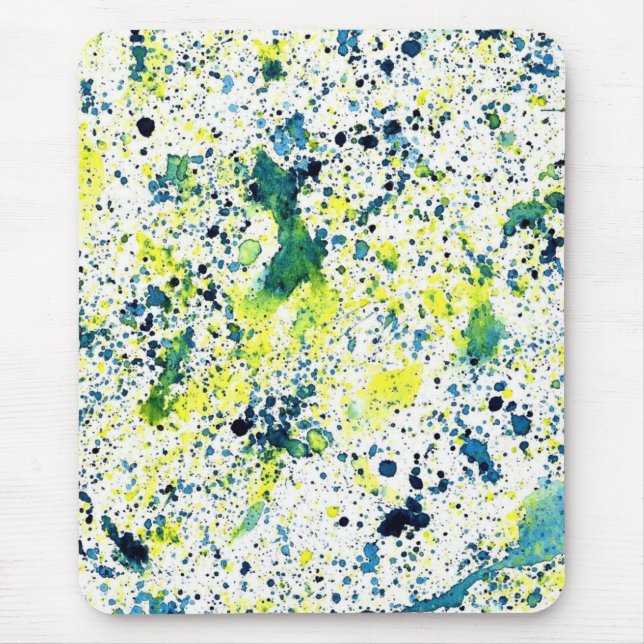 Abstrakt grün, gelb und blau mousepad (Vorne)