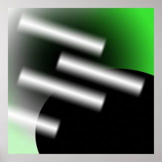 Abstrakt grün mit Lichtstrahlen AP0005 Poster