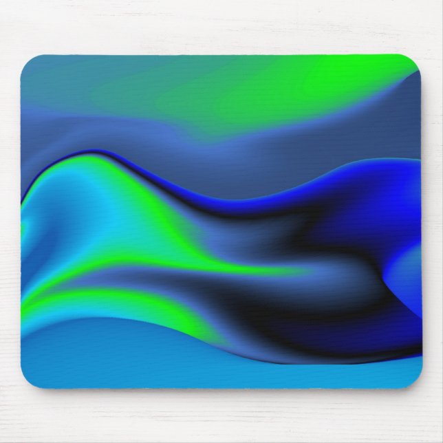 Abstrakt grün, schwarz und blau mousepad (Vorne)