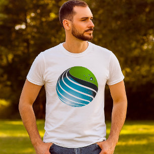 Abstrakt Grün und Blau Globe Moderne Erde T-Shirt