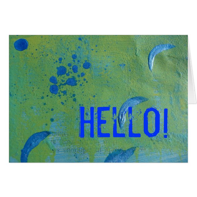 Abstrakt Grün und Blau, Hallo! (Vorderseite (Horizontal))