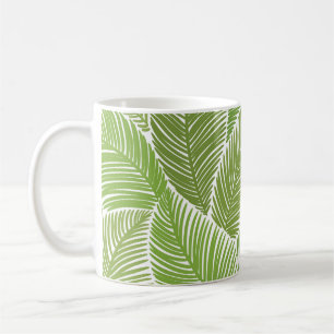 Abstrakt grüne Blüte, nahtloser Hintergrund. Kaffeetasse