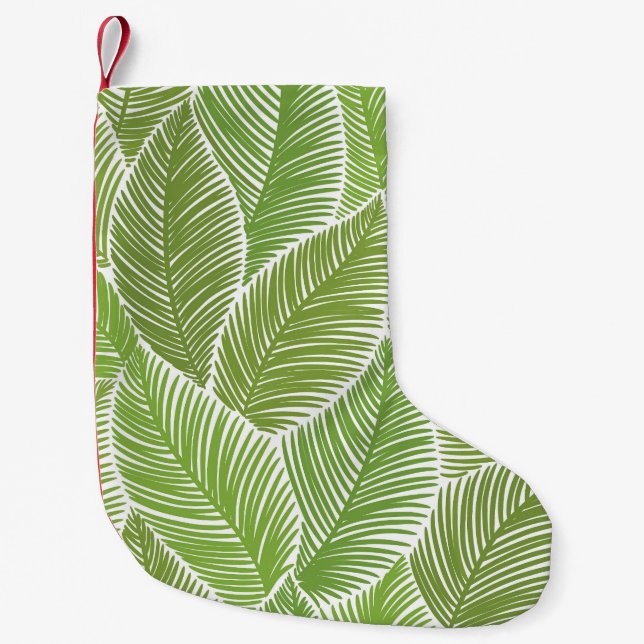 Abstrakt grüne Blüte, nahtloser Hintergrund. Kleiner Weihnachtsstrumpf (Vorderseite)