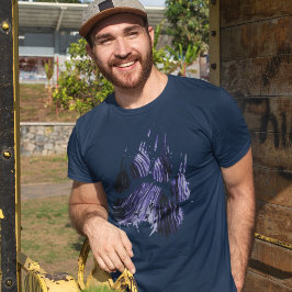 Abstrakt Grunge Blue Grizzly Bär Paw Claw T-Shirt