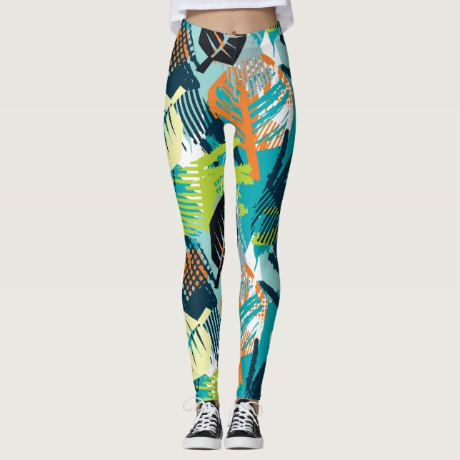 Abstrakt Grunge: Rough Seamless Surface. Leggings (Vorderseite)