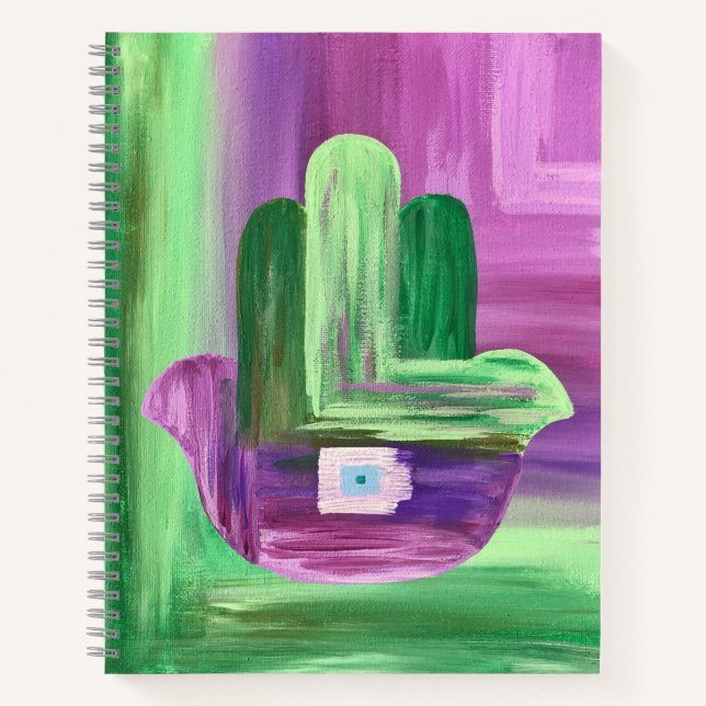 Abstrakt Hamsa-Notebook Notizbuch (Vorderseite)