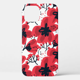 Abstrakt handgezeichnete rote Blume nahtlos Muster Case-Mate iPhone Hülle