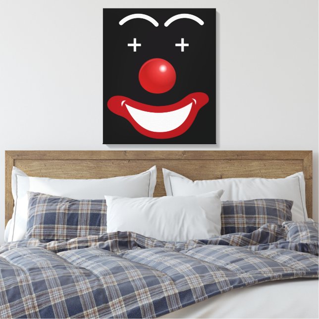 Abstrakt Happy Face Clown Leinwanddruck (Insitu (Schlafzimmer))
