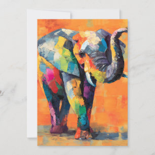 Abstrakt Happy Rainbow Elephant Ankündigung