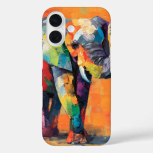 Abstrakt Happy Rainbow Elephant iPhone 16 Hülle