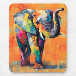 Abstrakt Happy Rainbow Elephant Mousepad