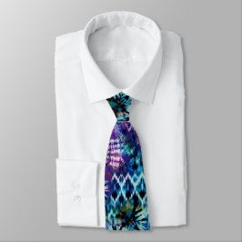 Abstrakt Hawaiian Blue Gefärbte Krawatte Neck Tie